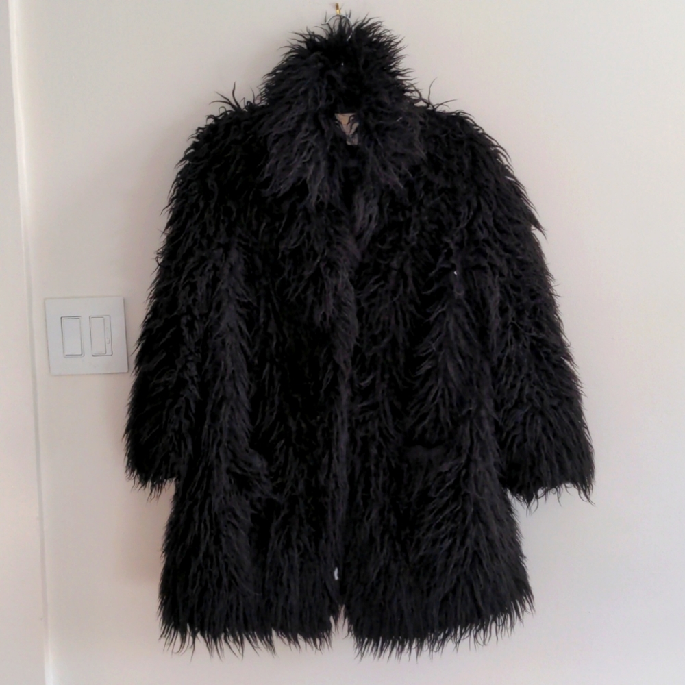 H&M shaggy coat